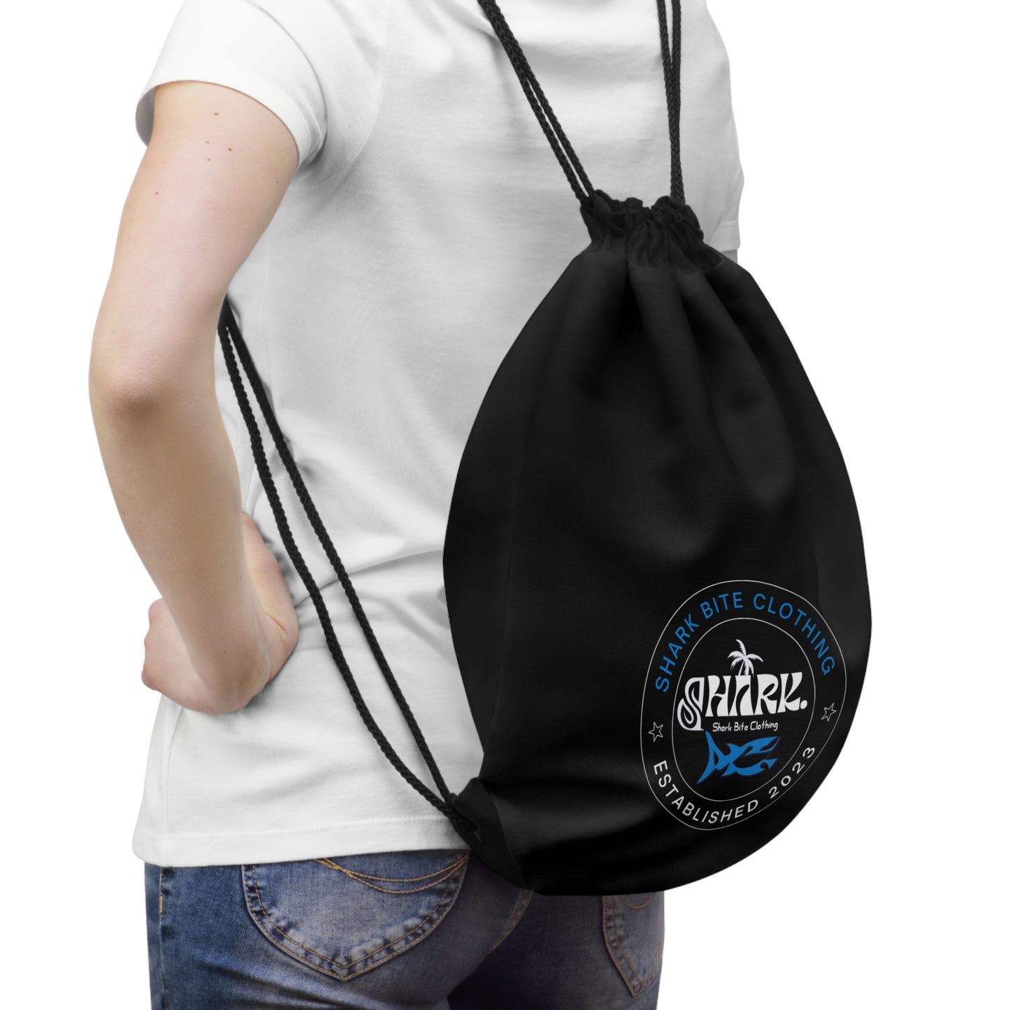 Surf Sleek  Drawstring Bag - Black