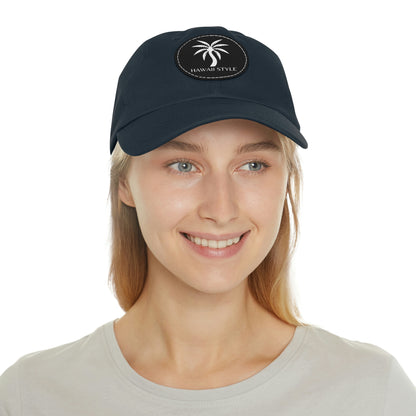 Shark Bite Clothing - Hawaii Style Hat - Palm - with Leather Patch (Round)